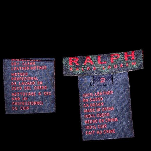 Vintage Ralph Lauren Red Leather 5 Pocket Straight Leg Mid Rise Jeans Sz 2 - Picture 4 of 7